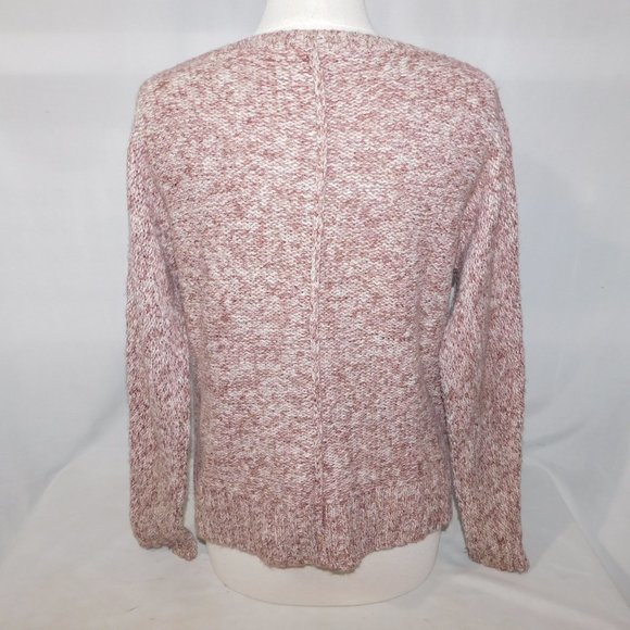 Lucky Brand Womens S oversized Brown White V Neck knit Sweater - Picture 8 of 9